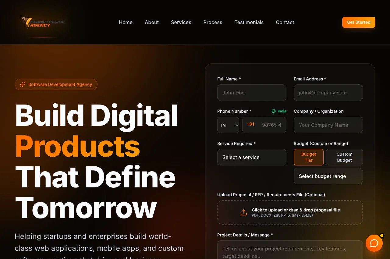 Brandverse Agency public website interface